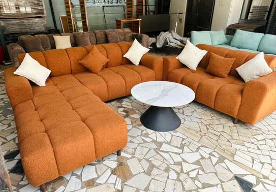 Fauteuils design orange tissu doux lot de 2 image 3