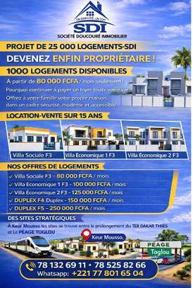 PROJET LOCATION / VENTE MAISON 150m2 (80,000 Fcfa /mois) image 3