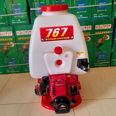 Pulvérisateur moteur 15L blanc rouge puissant image 1