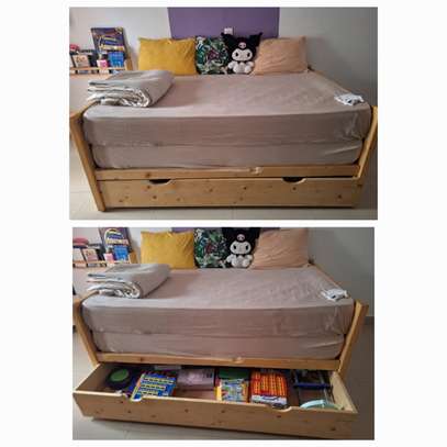 Lit bois avec tiroir de rangement image 3
