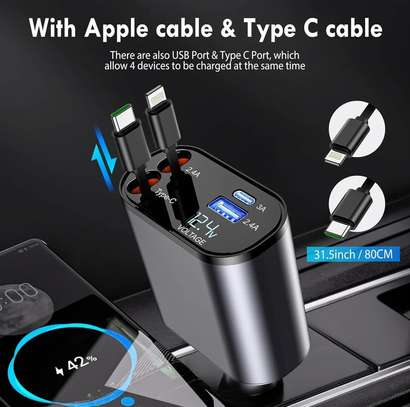 Chargeur de voiture rétractable 4 en 1, Charge rapide 66W image 14