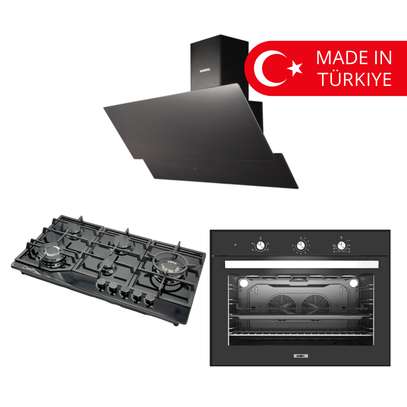 Kumtel set encastrable: hotte + plaque + four électrique image 1