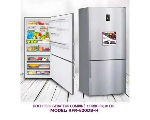 REFRIGERATEUR 820LITRES ROCH COMBINE 3TIROIRS GRIS image 1