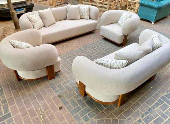 Salon angle  7places en semi cuir image 3