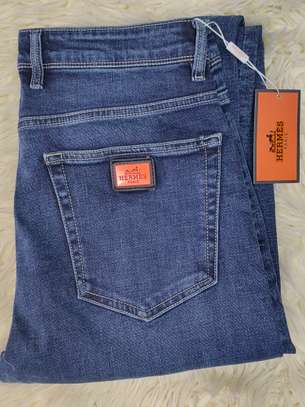 Hermes jean denim bleu coupe droite confortable image 4