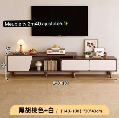 Meuble TV ajustable en bois moderne image 2