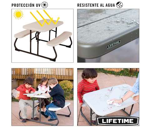 Table avec banc intégré pliant LIFETIME pour enfant image 1