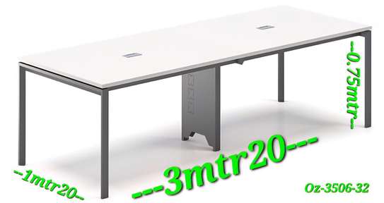 Bureau moderne 3,20m blanc robuste et spacieux image 1
