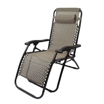 Chaise longue relax pliable métal tissu respirant image 1