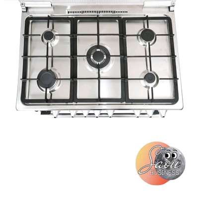 CUISINIERE ASTECH 5FEUX 90X60+FOUR A GAZ FULL OPTION GRIS image 3