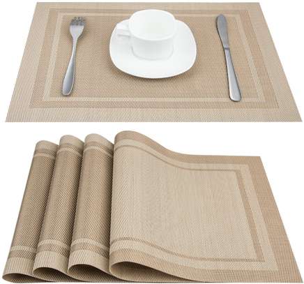 6 Pcs Sets de Table Anti-Glissant en PVC Napperon Lavables(45x30cm) image 1