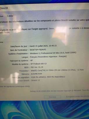 Hp Probook 650 G3.i5 .8go.SSD 256go.Ecran 15.6 "TACTILE. image 7