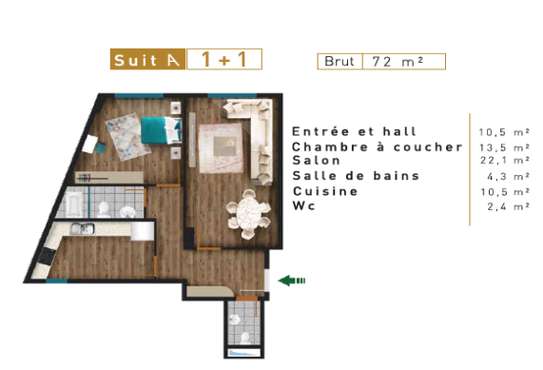 Studio disponible au Palazzo Suit (F2) image 8