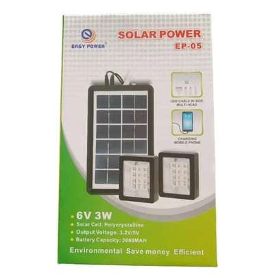 Panneau solaire rechargeable EP-05 6V 3W et 2 lampes LED image 1
