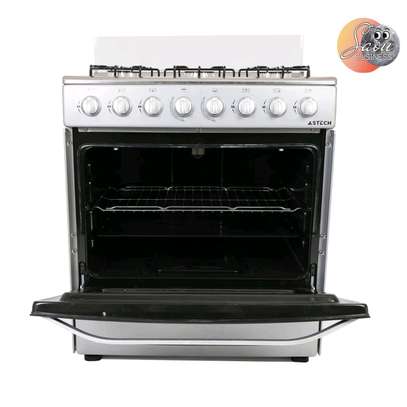 CUISINIERE ASTECH 6FEUX 80X60 A GAZ AVEC FOUR A GAZ INOX image 2
