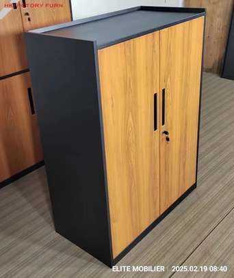 Armoire rangement bois serrure double porte image 3