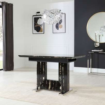 Table extensible bois noir design moderne 6-10 places image 5