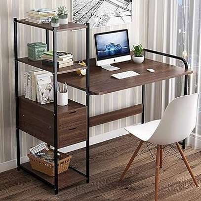 Table de Bureau avec tiroir et étagère de rangement image 1