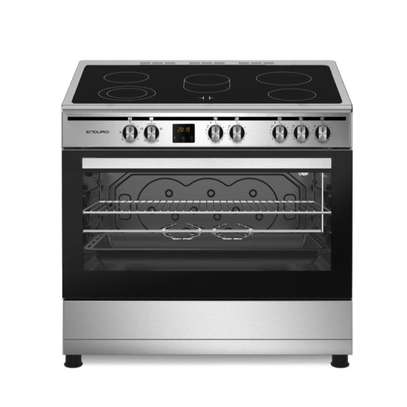 CUISINIÈRE ENDURO 5FEUX 90X60 VITROCÉRAMIQUE ÉLECTRIQUE GRIS image 1