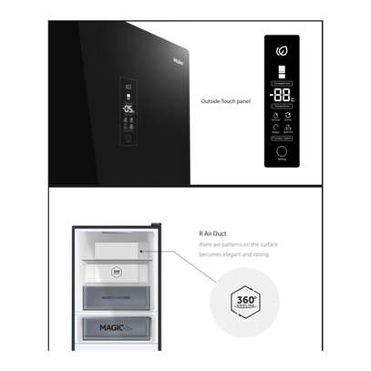 REFRIGERATEUR HAIER COMBINE 3TIROIRS NOIR HRFIVB298VN image 3