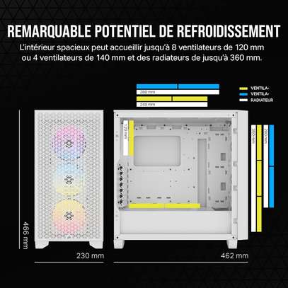 Boîtier Corsair 3000D RGB AIRFLOW Blanc ATX, 3x AR120 RGB image 5