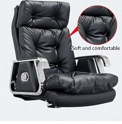 Fauteuil de bureau cuir noir ergonomique réglable image 4