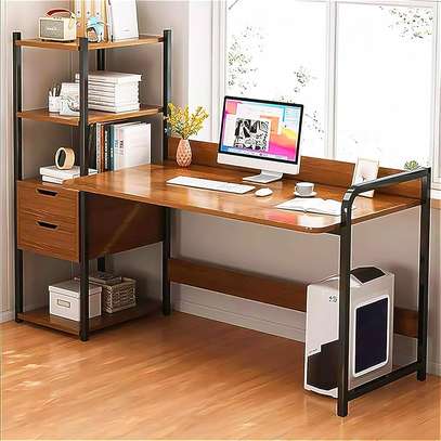 Table Bureau avec tiroir et étagères image 3