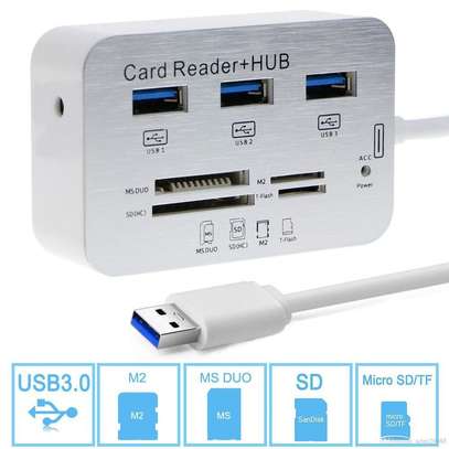 HUB USB 3.0 3.1 AVEC LECTEUR DE CARTES 7 EN 1 image 1