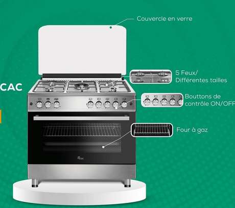 CUISINIÈRE CAC 5FEUX 90X60 INOX FULL OPTION image 2