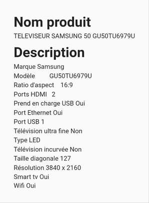 TÉLÉVISEUR SAMSUNG  SMART 4K UHD image 2