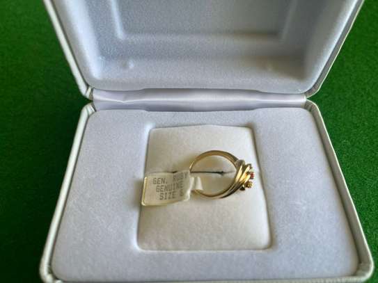 Bague superposée en or de 100mils avec un véritable diamant image 1