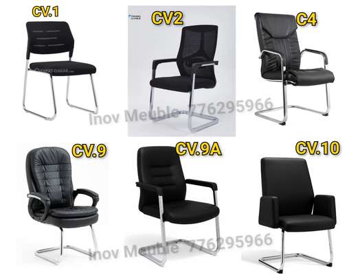 Chaises visiteur métal chromé confort bureau design image 1