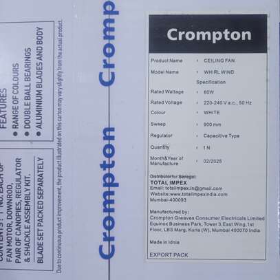 Ventilateur de plafond Crompton WHIRL WIND 900mm image 2