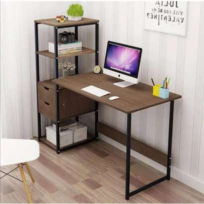 Table de Bureau avec tiroir et étagère de rangement image 2