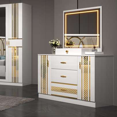 CHAMBRE A COUCHER 6BATTANTS 5PIECES BLANC MC611 image 4