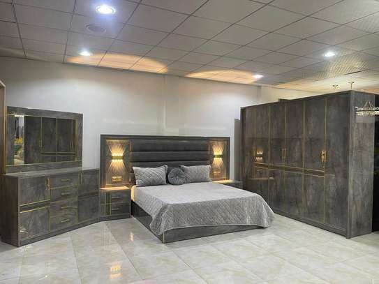 Ensemble chambre moderne gris foncé éclairage intégré image 4