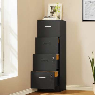 Classeur en bois à 4 tiroirs Dextrus avec serrure image 1