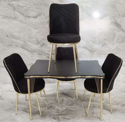 TABLE A MANGER 4PLACES 160X70X75 NOIR DORE 3002020 image 2