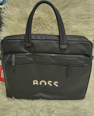 Boss sacoche ordinateur noir similicuir compartiments image 2