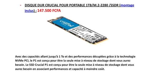 DISQUE DUR CRUCIAL POUR PORTABLE 1TB/M.2-2280 /SSDR image 2