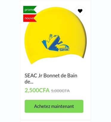 SEAC Jr Bonnet De Bain De Piscine Pour Enfants En Silicone image 1