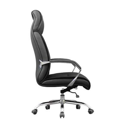 Fauteuil bureau cuir noir ergonomique réglable image 3