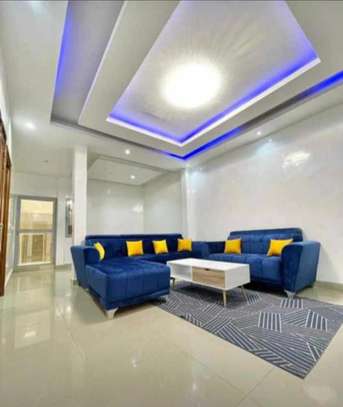 Salon Angle Velours Bleu image 1