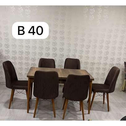 TABLE A MANGER 6PLACES EXTENSIBLE BOIS MARRON B40 image 1