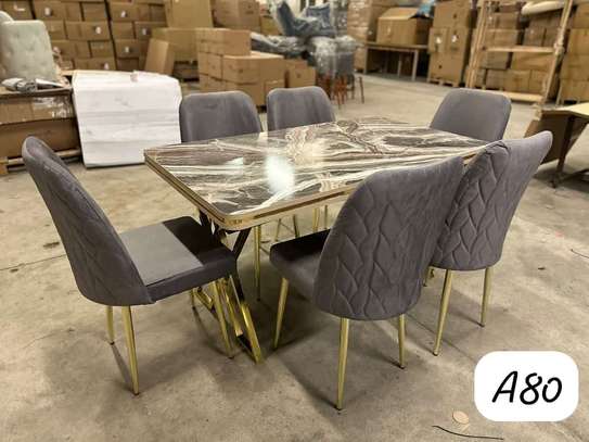 PROMO TABLE À MANGER 6PLACES 80X140 METAL BLANC-GRIS A80 image 1