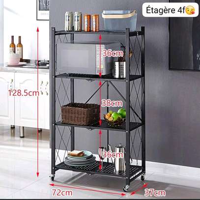 Étagère cuisine en fer 4 niveau pliable image 1