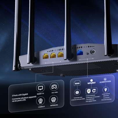 Tenda RX2 Pro Routeur WiFi 6, AX1500 Bi-Bande, 5 * 6dBi image 2