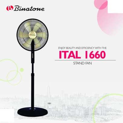 VENTILATEUR BINATONE SUR PIEDS NOIR DORÉ image 1