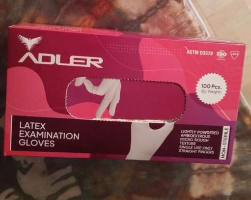 Adler gants latex 100 pièces poudrés blancs image 3