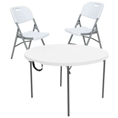 Table Ronde avec 2 chaises Élégante Et Fonctionnelle image 1
